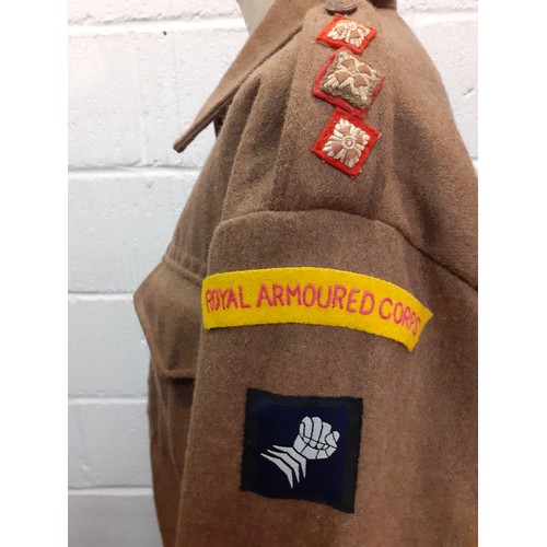 166 - A vintage Royal Armoured corps uniform, 35