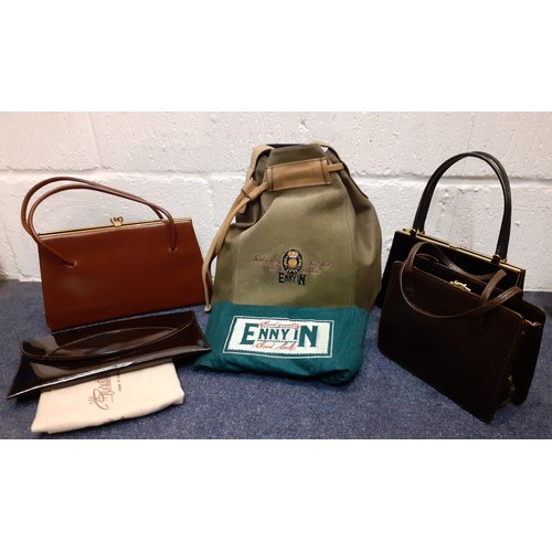 168 - A group of 20th Century bags to include 3x 1950's/60's handbags, a later Renato clutch and a 1990's ... 