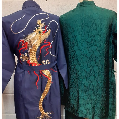 173 - Late 20th Century and later Oriental clothing to include 2 unworn silk embroidered kimono style robe... 