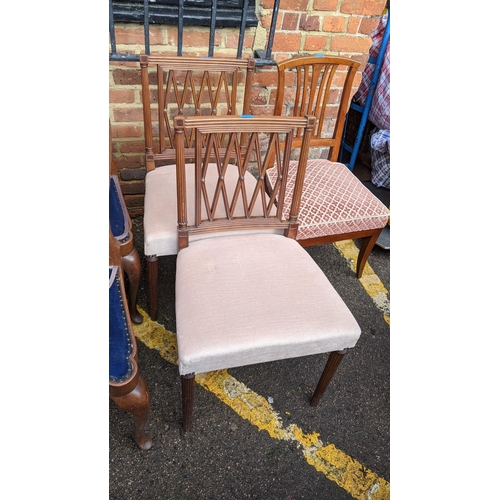 326 - Mixed chairs to include a pair of Queen Ann style oak chairs together with a two tier occasional tab... 