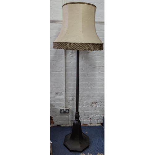 332 - An early 20th century industrial cast metal standard lamp on an octagonal base, 138cm h
Location: RW... 