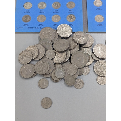 427 - A mixed collection of British coinage Victorian and later, half penny 1866, George V and VI sixpence... 