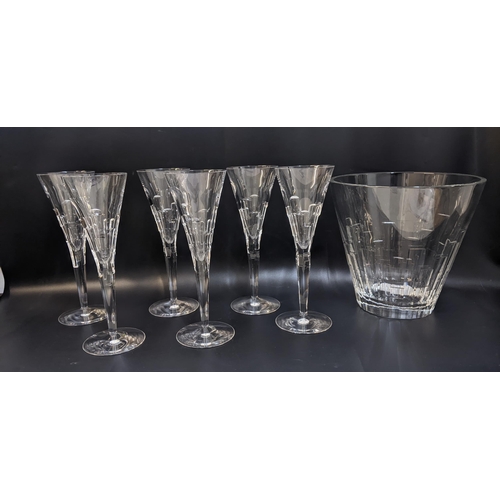 320 - A set of six Conran wine glasses and a matching wine cooler, each with facet cut decoration
Location... 