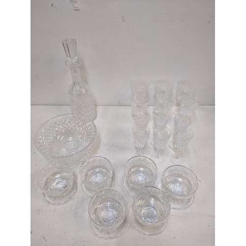 322 - Waterford crystal Alana pattern comprising of six wine glasses, six sherry, six dessert bowls, a bow... 