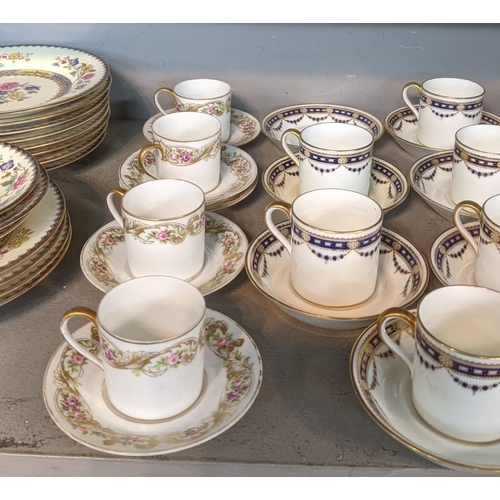 496 - Mixed china to include Cauldon coffee cans and saucers having blue and gilt detail, along with Copel... 