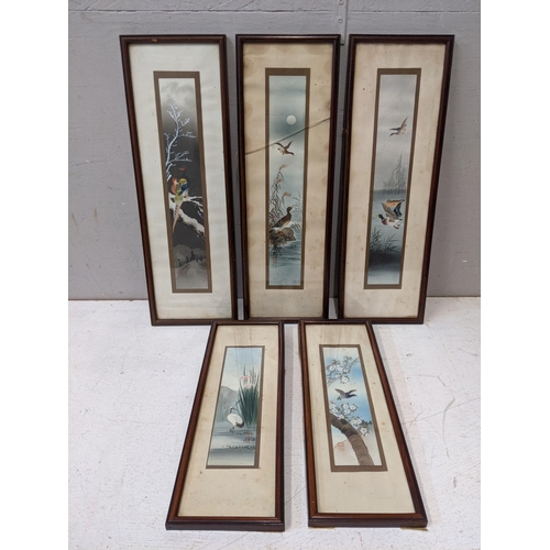 505 - Five early 20th century Japanese watercolours each of birds, framed and glazed. A/F
Location:LAF