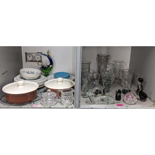 500 - Ceramics and glassware to include 1970s tableware, Caithness paperweights Murano and other animals
L... 