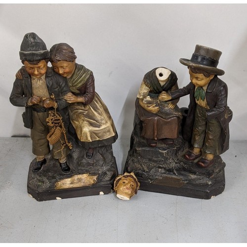 426 - A mixed lot to include two 19th century continental Chelsea style porcelain figures to include one o... 