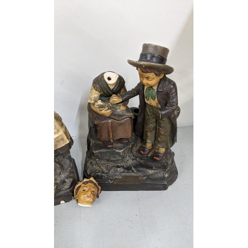 426 - A mixed lot to include two 19th century continental Chelsea style porcelain figures to include one o... 