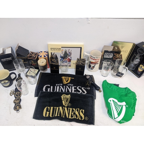 307 - Guinness related collectables to include boxed glasses, mugs, table mats, bar mats, tankards, horse ... 