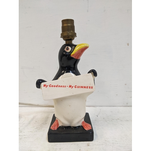 313 - A Carlton ware Guinness advertising lamp in the form of a Penguin My Goodness - My Guinness Location... 