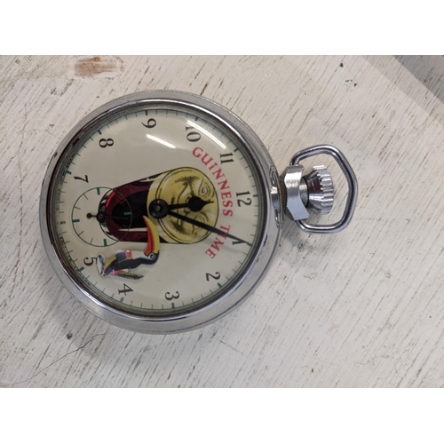 317 - A Guinness Time advertising pocket watch with a rocking toucan stamped Made in Gt Britain Location: ... 