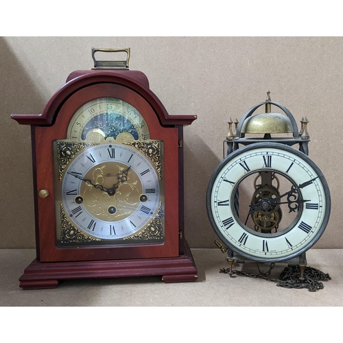 453 - Two reproduction clocks to include a Franz Hermle mantel clock and a lantern clock Location:LAF