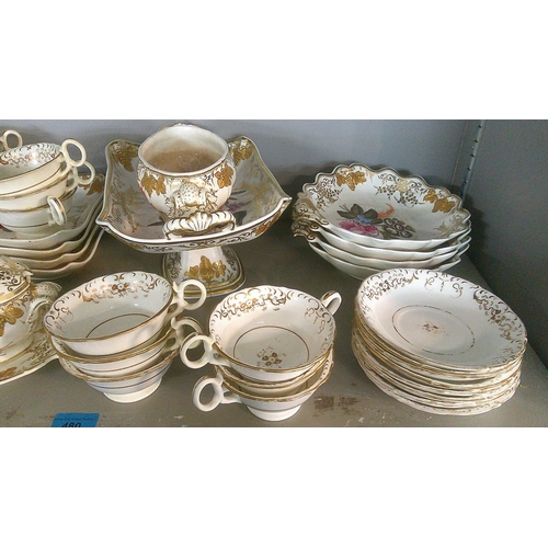 480 - Regency Coalport dinner service to include dinner plates, side plates, tureens and other items decor... 