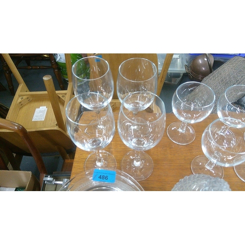 486 - Crystal to include a set of four Dartington crystal wine glasses and Nachtmann crystal tumbler and o... 