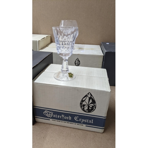 489 - THIS LOT IS WITHDRAWN
A collection of boxed Waterford Kylemore pattern crystal glasses to include tu... 