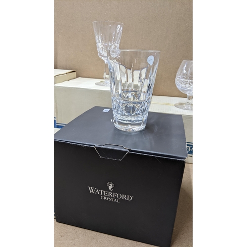 489 - THIS LOT IS WITHDRAWN
A collection of boxed Waterford Kylemore pattern crystal glasses to include tu... 