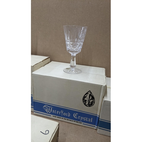 489 - THIS LOT IS WITHDRAWN
A collection of boxed Waterford Kylemore pattern crystal glasses to include tu... 