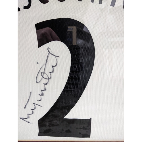 456 - A vintage signed TRESCOTHICK cricket shirt, mounted in glazed frame, 65.5cm x 88.5cm Location:G