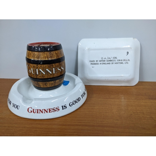 312 - Mintons Guinness advertising china comprising an ashtray GA/A/106, and a matchbox holder combined wi... 