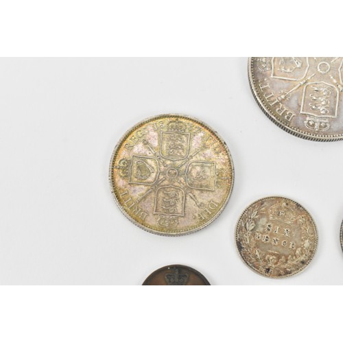 60 - Victorian Coinage to include 1889 Double Florin, 1887 'Jubilee Year' Florin and Shilling, 1891 Sixpe... 