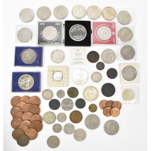 62 - Coins of Interest - A mixed collection to include a 1997 1oz fine silver USA Dollar, 1927 Parliament... 