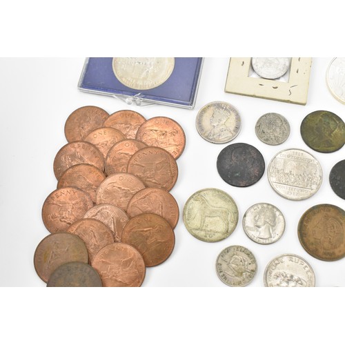 62 - Coins of Interest - A mixed collection to include a 1997 1oz fine silver USA Dollar, 1927 Parliament... 