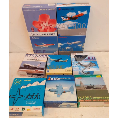 68 - Dragon-A collection of 10 diecast model aircraft to include Warbirds Series and commercial airlines,... 