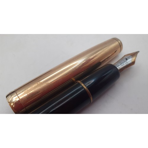 2 - Montblanc-A black Meisterstuck 4810 fountain pen having a gold tone lid engraved with the design nam... 