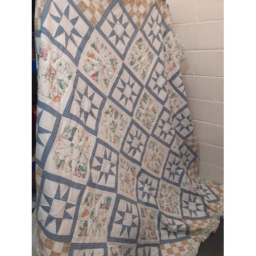 93 - A late 20th Century shop bought and machine made patchwork quilt 75