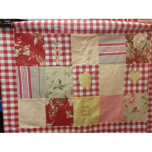 95 - A quantity of late 20th Century hand sewn patchwork quilted and patchwork effect items to include pr... 