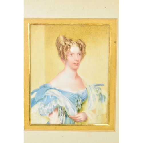 160 - Thomas Marshall (1788-1874) British 
a miniature portrait on ivory of Mrs Francis Harries, signed lo... 