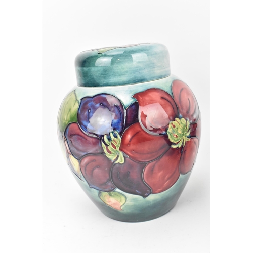 175 - A Walter Moorcroft 'Anemone' pattern pottery ginger jar, circa 1953-1978, with tubelined blooms, the... 