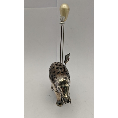 111 - A white metal pin cushion in the form of an elephant A/F
Location: CAB1