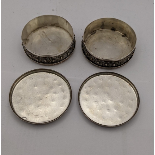 112 - A pair of North African trinket boxes, stamped 900, total weight 177.2g
Location: CAB8