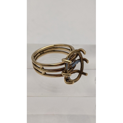 125 - A 9ct gold ring with four interchangeable stones, and a 9ct gold ring set with a pearl, total weight... 