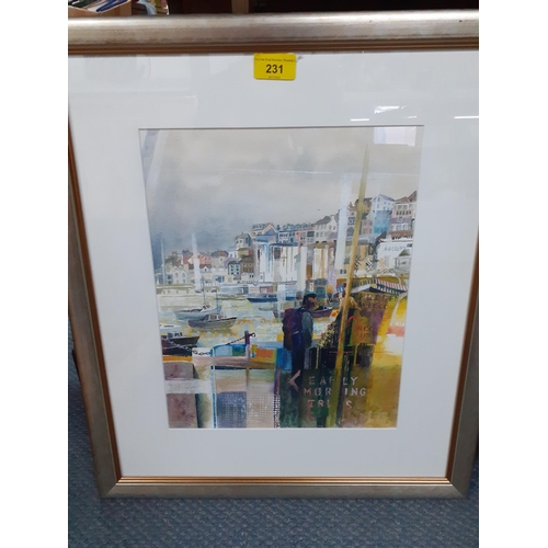 231 - Harry Price - The Harbour, acrylic on paper, unsigned, 27 x 32cm, mounted in a gilt painted frame
Lo... 