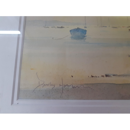 235 - David Howell - Summer on the Levels, a watercolour, 33 x 23cm, mounted in a gold painted frame toget... 