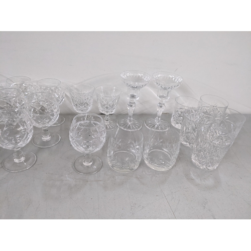 306 - A collection of cut glass and original crystal, Sherry, Brandy, Whisky, candlesticks, domestic glass... 