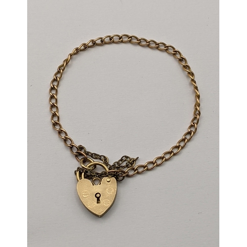 47 - A 9ct gold child's bracelet with a padlock clasp, 3.2g
Location: CAB4