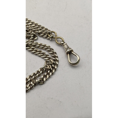 96 - A silver pocket watch chain, total weight 72.5g
Location: CAB4