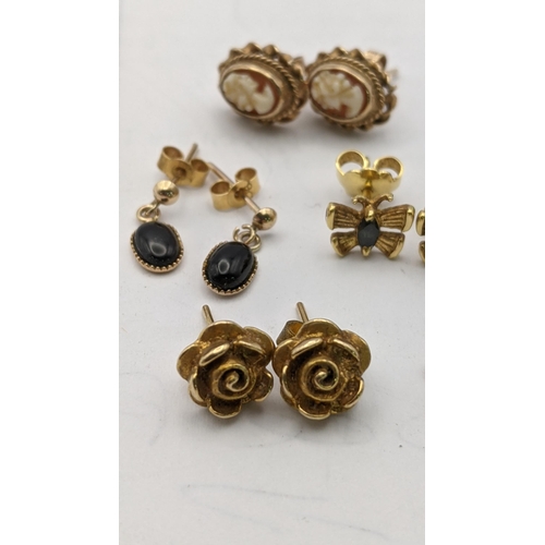 18 - A collection of yellow metal and 9ct gold earrings
Location: CAB3