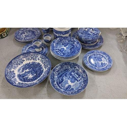 340 - A selection of blue and white china to include Booths British scenery, Copeland Spodes Italian and o... 