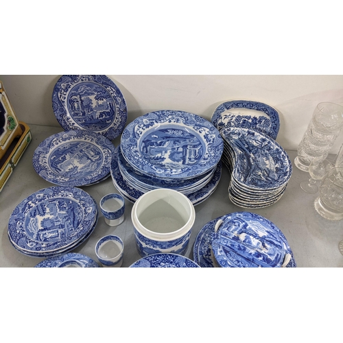 340 - A selection of blue and white china to include Booths British scenery, Copeland Spodes Italian and o... 