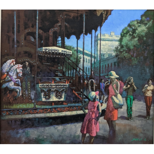 275 - John Chamberlain - City Farm Fair/Rainy Day American city street scene, the former an oil painting o... 