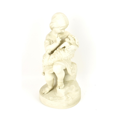 201 - A late 19th century Copeland parian sculpture by Joseph Durham, circa 1869, 'Go to sleep', modelled ... 