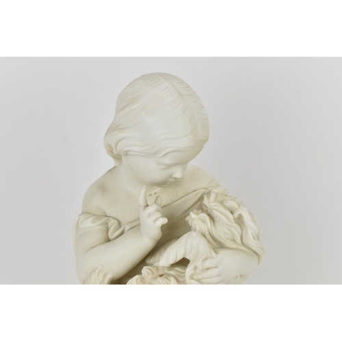 201 - A late 19th century Copeland parian sculpture by Joseph Durham, circa 1869, 'Go to sleep', modelled ... 