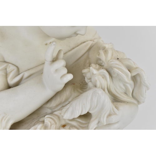 201 - A late 19th century Copeland parian sculpture by Joseph Durham, circa 1869, 'Go to sleep', modelled ... 