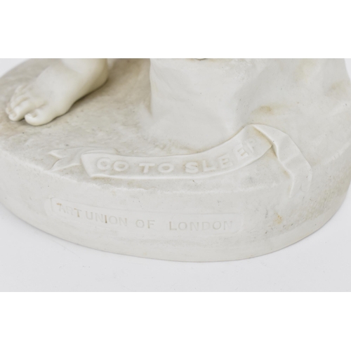 201 - A late 19th century Copeland parian sculpture by Joseph Durham, circa 1869, 'Go to sleep', modelled ... 