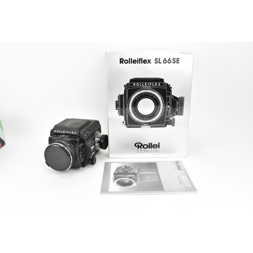 221 - A Rolleiflex SL 66 SE film SLR camera, with Planar 1:2,8 f=80mm lens, Nr 8108469, in black with buil... 